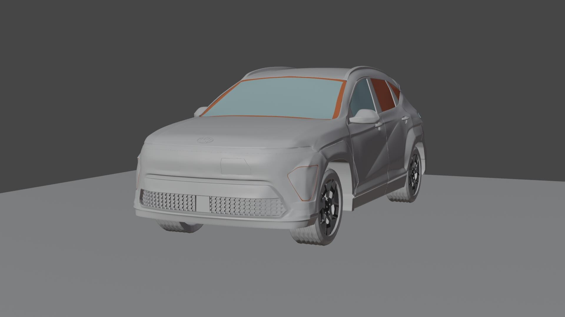 Environment with Car Model wireframe
